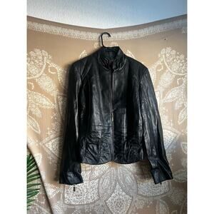 Y2K Marvin Richards Genuine Leather Black Jacket Size Large